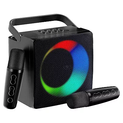Kaufen Karaoke Machine Portable System LED Lights & Microphone Bluetooth AUX USB TF • 35.99€