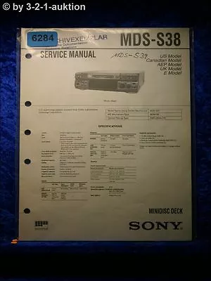 Kaufen Sony Service Manual MDS S38 Mini Disc Deck (#6284) • 15.99€