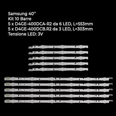 Kaufen Kit 10 Led-streifenstangen Samsung D4ge-400dca-r2 D4ge-400dcb-r2 2014svs40 Ue40h • 41.90€