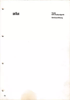 Kaufen Service Manual-Anleitung Für Braun TG 60  • 12€