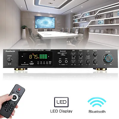 Kaufen HiFi Verstärker 5 Kanal Digital FM USB Stereo Amplifier Bluetooth Vollverstärker • 68.40€