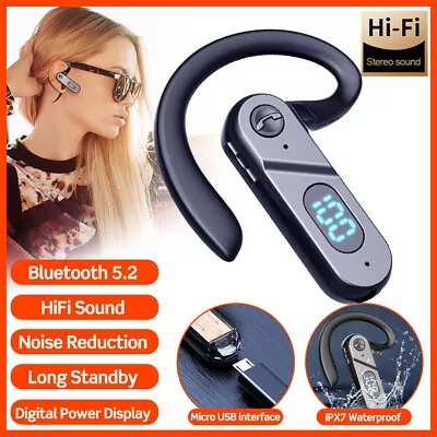 Kaufen Bluetooth 5.2 Kopfhörer Stereo HiFi Ohrhörer Open-Ear Headset LED Power Mikrofon • 13.58€