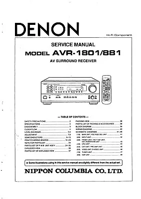 Kaufen Service Manual-Anleitung Für Denon AVR-1804, AVR-881,AVC-1880  • 14.50€