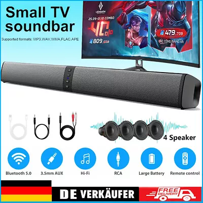 Kaufen Neu Bluetooth Soundbar TV-PC Sound System 3D Surround Subwoofer Lautsprecher USB • 41.98€