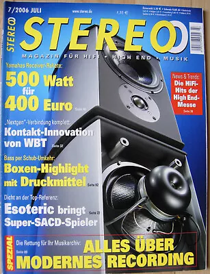 Kaufen Stereo 7/06 JBL TL 260, Yamaha RX-797, Trigon Snowwhite / Dwarf, Esoteric X-03SE • 4€