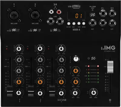 Kaufen IMG Stage Line MXR-4 4-Kanal-Audio-Mischpult Mit DSP-Effekteinheit-Bluetooth-Emp • 99.99€