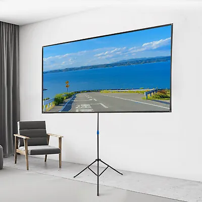 Kaufen 16:9 Beamer Leinwand Mit Stativ Heimkino 4K HD Projektionswand Indoor/Outdoor • 62.99€