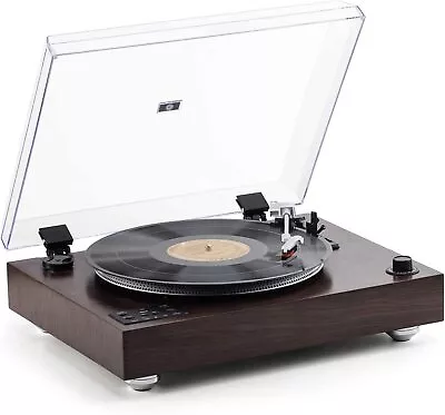 Kaufen Shuman MC-275T/T Holz Vinyl Schallplattenspieler, Bluetooth Empfänger & Sender, Brandneu • 145.45€