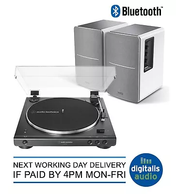 Kaufen Audio-Technica AT-LP60XBT Bluetooth Plattenspieler + Edifier R1280DB Weiße Lautsprecher • 290.69€