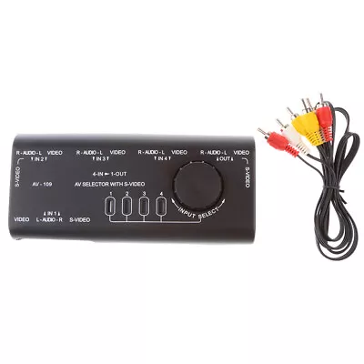 Kaufen 4-Weg Phono RCA AV Audio Video S-Video Selector Switch Box Splitter Adapter • 16.26€