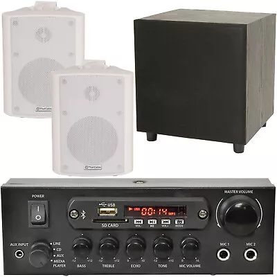 Kaufen Premium TV Sound System – Weiße Wand Lautsprecher 200w Subwoofer & Bluetooth Amp Kit • 289.66€