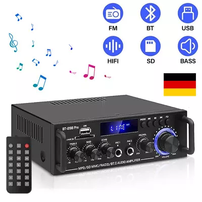 Kaufen 1200W Bluetooth Mini Verstärker HiFi Power Audio Stereo Bass AMP USB FM Auto • 33.99€