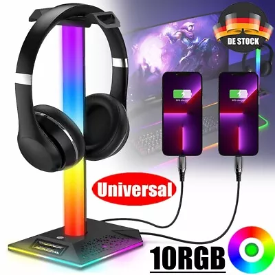 Kaufen RGB Gaming Kopfhörer Ständer Headset Ständer Kopfhörerhalter Halterung Mit 2 USB • 24.99€