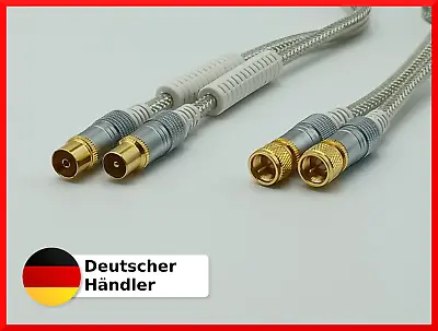 Kaufen HD Antennenkabel SAT/TV Digital Kabel IEC Koax Kabel 4K HDTV Anschluss Vergoldet • 3.95€