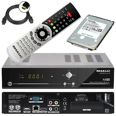 Kaufen Twin Sat Receiver Megasat HD 935 V2 + 1TB Festplatte LAN PVR Live TV Stream USB • 159€