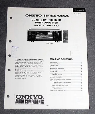 Kaufen Onkyo TX-SV9041Pro - Original Service Manual / Reparaturanleitung • 7.95€