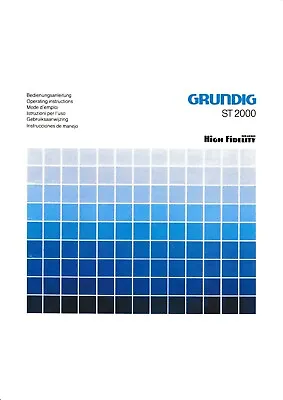 Kaufen Bedienungsanleitung-Operating Instructions Für Grundig SV 2000  • 8.50€