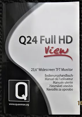 Kaufen Q24 Full HD View 23,6  Widescreen TFT Monitor / Bedienungsanleitung • 1.90€