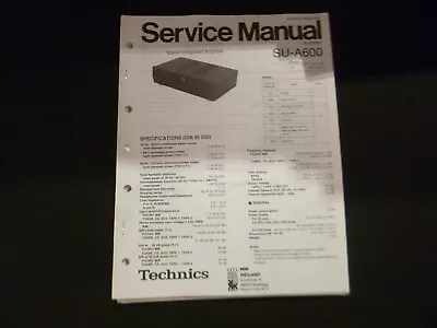 Kaufen Original Service Manual Schaltplan Technics SU-A600 • 12.50€