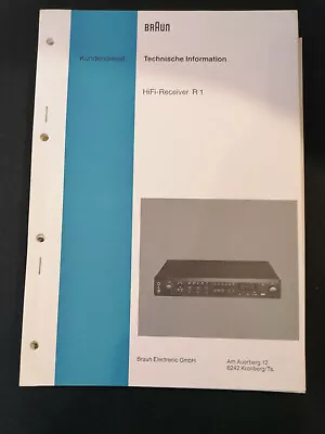 Kaufen Original Service Manual Schaltplan  Braun R1 • 12.50€