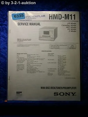 Kaufen Sony Service Manual HMD M11 Mini Disc Tuner Pre Amplifier (#6335) • 14.99€