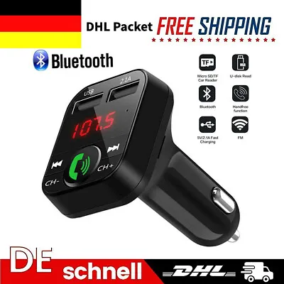 Kaufen FM Transmitter KFZ Bluetooth 5.0 Dual USB Auto Ladegerät Für Handy Radio Adapter • 7.88€
