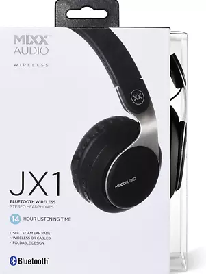 Kaufen Mixx JX1 Bluetooth Kabellose Faltbare Kopfhörer - Schwarz 14 Stunden Neu Und Verpackt • 26.51€