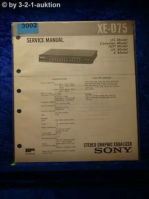 Kaufen Sony Service Manual XE D75 Graphic Equalizer (#3002) • 16€
