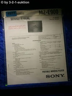 Kaufen Sony Service Manual MZ E900 Mini Disc Player (#4977) • 11.99€