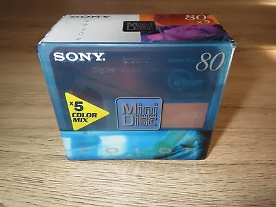 Kaufen Minidisc Sony 5 X 80 Minuten Color Mix, Neu In OVP Eingeschweißt • 49€