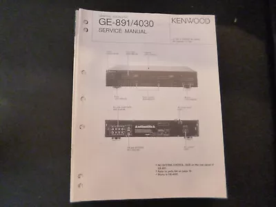 Kaufen Original Service Manual Schaltplan Kenwood GE-891/4030 • 12.50€