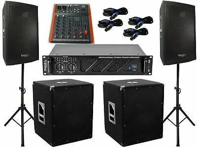 Kaufen Das PA Set 53 DJ 3Wege 25 Cm Boxen Stativ 38 Cm Subwoofer Musiker 3300 Watt • 799€