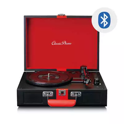 Kaufen Classic Phono TT-110BKRD - Plattenspieler Mit Bluetooth-Empfang - Schwarz/Rot • 44.95€