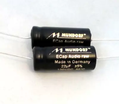 Kaufen 2x Mundorf ECAP100-22 Elko Rau Elektrolytkondensator 22 µF 100V DC Kondensator • 5€