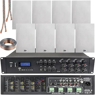 Kaufen 2200 W Bluetooth Soundsystem & 8x 140 W Wandlautsprecher - 8 Zonen Multiroom Amp • 920.55€