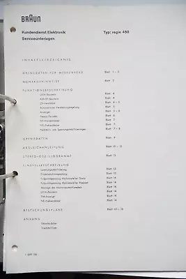 Kaufen Service Manual Mit Schema Für Braun Regie 450, ORIGINAL • 19€