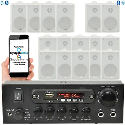 Kaufen SMART HOME Aussenbereich Bluetooth Weiß Lautsprecher Kit Karaoke Stereo Amp Garten BBQ • 174.41€
