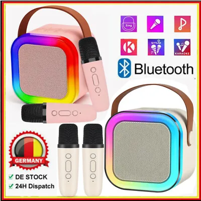 Kaufen Mini Karaoke Maschine 2 Mikrofone Bluetooth Lautsprecher Mit Gesangsentferner • 20.98€