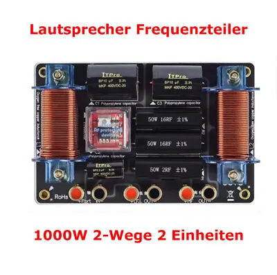 Kaufen 1000W 2-Wege 2 Einheiten High-Low Lautsprecher Frequenzteiler Frequenzweiche • 71.57€