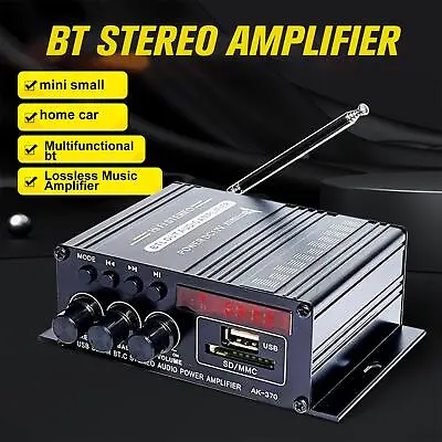 Kaufen 12 V HiFi Bluetooth Endstufe Mini Stereo Audio AMP Neu Fernbedienung Zuhause B7U0 • 19.12€