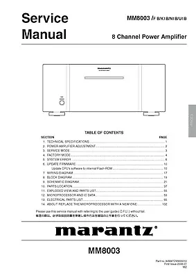 Kaufen Service Manual-Anleitung Für Marantz MM 8003  • 14.50€