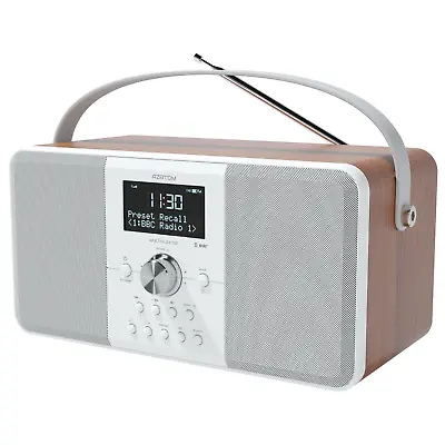 Kaufen DAB + DAB FM Radiowecker Lautsprecher Tragbarer Alarm Bluetooth AZATOM Multiplex Nussbaum • 58.31€
