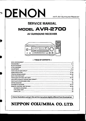 Kaufen Service Manual-Anleitung Für Denon AVR-2700  • 16€