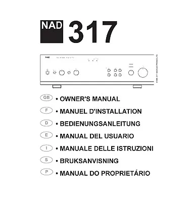 Kaufen Bedienungsanleitung-Operating Instructions Für NAD 317  • 12€