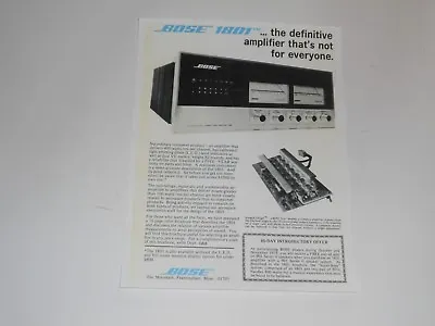 Kaufen Bose 1801 Verstärker, 1 Page, 1973, Artikel Und Info • 7.70€