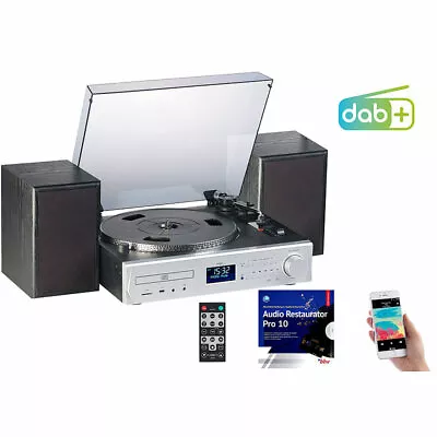 Kaufen Auvisio Plattenspieler/Digitalisierer, DAB+, CD, Bluetooth, MC, USB, MP3, 80 W • 279.99€