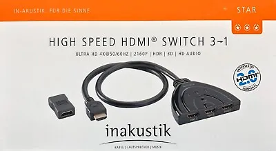 Kaufen Inakustik Star 4K Switch 3>1 High Speed | HDMI 2.0 | 18 Gbps, UVP 62,- € • 29.99€