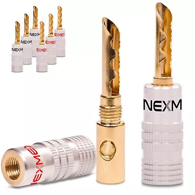 Kaufen NEXMEX Hohl Bananenstecker 24K Vergoldet 8x High End Tube Stecker Steckverbinder • 10.98€
