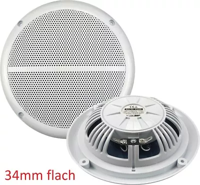 Kaufen 2x Slim Wasserfeste Einbaulautsprecher Außen-Lautsprecher Boot Bad 100W 23246 • 33.89€