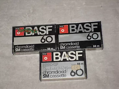 Kaufen   3 MCs Musikkassetten --  BASF Chromdioxid SM 60min (bespielt!?)   • 4€
